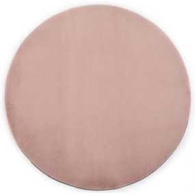 Χαλί Ροζ Παστέλ 160 εκ. από Συνθετική Γούνα Κουνελιού - Ροζ