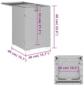 Κάλυμμα-Τραπέζι Φιάλης Προπανίου Γκρι 40x40x60 εκ. Συνθ. Ρατάν - Γκρι