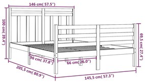 ΠΛΑΙΣΙΟ ΚΡΕΒΑΤΙΟΥ 140 X 200 ΕΚ. ΑΠΟ ΜΑΣΙΦ ΞΥΛΟ 3105315