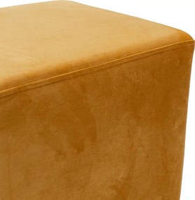 Σκαμπό σαλονιού Pyra pakoworld βελούδο χρυσό 39x39x41εκ