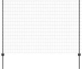 vidaXL Φράχτης Euro με 10 ΤΡ Posts Γκρι 1.5x10 μ Χάλυβας