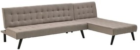 115-001089 Γωνιακός καναπές-κρεβάτι γωνιακός Pongi Inart μπεζ ύφασμα 256x163x75εκ FABRIC-METAL BEIGE-BLACK, 1 Τεμάχιο