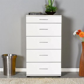 Συρταριέρα Trendline Megapap χρώμα λευκό 60x44x108εκ.