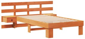 vidaXL Σκελετός Κρεβατιού Καφέ κεριού 90 x 190 cm Μασίφ ξύλο πεύκου