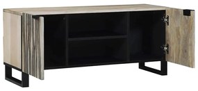 vidaXL Ντουλάπι TV Λευκό 105 x 33 x 46 εκ. Μασίφ ξύλο μάνγκο