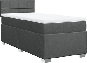 vidaXL Κρεβάτι Boxspring με Στρώμα Σκούρο Γκρι 80x200 εκ. Υφασμάτινο