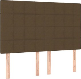 vidaXL Κρεβάτι Boxspring με Στρώμα Σκούρο Καφέ 140x200 εκ Υφασμάτινο