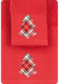 Borea Πετσέτες Χριστουγεννιάτικες Σετ 2ΤΜΧ CR-8 ΚΟΚΚΙΝΟ 50 x 90 / 30 x 50 cm Κόκκινο