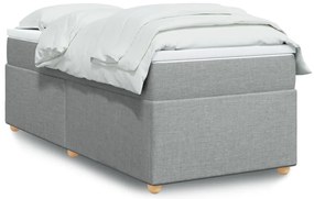 vidaXL Κρεβάτι Boxspring με Στρώμα Ανοιχτό Γκρι 80x200 εκ. Υφασμάτινο