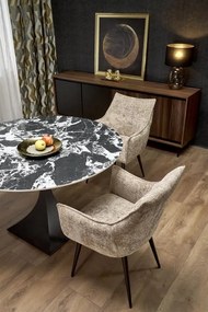 MANUEL round table, black marble / black