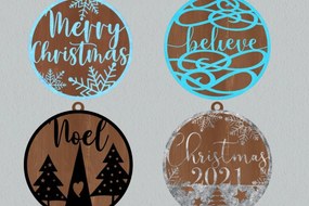 Σετ των 2 Intra απο ξύλο plywood 3mm-4mm πάχος δέσμη χριστουγεννιάτικων στολιδιών Δίασταση 30x20 cm INTRAFABR-18534720