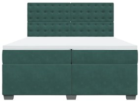 ΚΡΕΒΑΤΙ BOXSPRING ΜΕ ΣΤΡΩΜΑ ΣΚΟΥΡΟ ΠΡΑΣΙΝΟ 200X200ΕΚ. ΒΕΛΟΥΔΙΝΟ 3291017