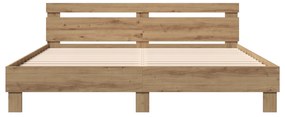 vidaXL Σκελετός Κρεβατιού με κεφαλάρι Artisan Oak 180 x 200 cm