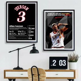Σετ Ξύλινων Κάδρωv Iverson Sixers KDS029