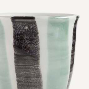 Σετ 4 ριγέ κούπες από πέτρινη πορσελάνη, VIANA