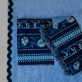 Πετσέτες Μπάνιου (Σετ 3τμχ) White Fabric Keiko Blue 600gsm
