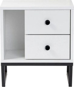 Κομοδίνο Λευκό / Μαύρο DUCU 45x30x50