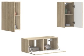 vidaXL Σετ επίπλου τηλεόρασης 6 pcs Δρύς Sonoma Επεξεργασμένο ξύλο