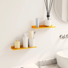 vidaXL Πλωτό ράφι 2 pcs Χαμομηλί κίτρινο 30 x 9 x 2,5 εκ Ατσάλι