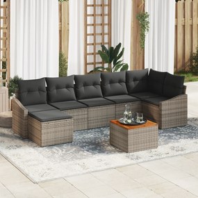 vidaXL Σετ Καναπέ Κήπου 8 pcs Γκρι 55 x 55 x 37 εκ Συνθετικό Ρατάν