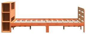 vidaXL Σκελετός Κρεβατιού Χωρίς Στρώμα Καφέ 140x190 Μασίφ Ξύλο Πεύκου