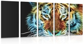 Κεφάλι τίγρης με 5 μέρη σε αφηρημένο σχέδιο - 100x50