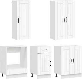 vidaXL Μονάδα κουζίνας LUCCA 5 pcs Λευκό