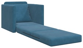 vidaXL Πολυθρόνα Καναπέ 2 σε 1 Μπλε 74x77x81 εκ. Βελούδου