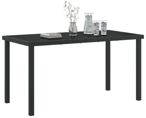 vidaXL Τραπέζι Κήπου Μαύρο 140 x 80 x 73 εκ Μασίφ ξύλο teak