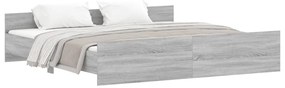 Πλαίσιο Κρεβατιού με Κεφαλάρι/Ποδαρικό Γκρι Sonoma 200x200 εκ. - Γκρι