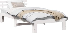 vidaXL Σκελετός Κρεβατιού Λευκό 90 x 200 cm Στερεά ξυλεία πεύκου