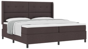 vidaXL Κρεβάτι με Στρώμα Σκούρο Καφέ 200x200 εκ από Υφασμα
