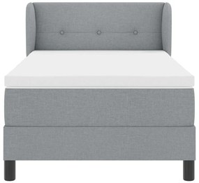 vidaXL Κρεβάτι box spring με στρώμα Ανοιχτό γκρι 80 x 200 cm ύφασμα