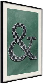 Αφίσα - Ampersand on Green Background - 20x30 - Μαύρο - Με πασπαρτού