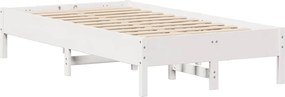 vidaXL Σκελετός Κρεβατιού Χωρίς Στρώμα Λευκό 100x200 εκ. Μασίφ Πεύκο