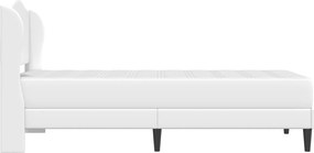 vidaXL Σκελετός Κρεβατιού με κεφαλάρι Λευκό 90 x 190 cm Τεχνητό Δέρμα
