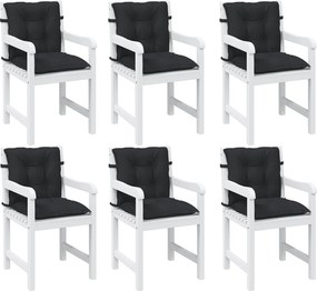 vidaXL Σετ Μαξιλαριών για Χαμηλή Πολυθρόνα 6 pcs Μελανζέ Μαύρο
