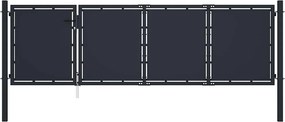 vidaXL Πόρτα Κήπου Ατσάλινη 350x100 εκ. Ανθρακί