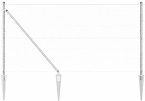vidaXL Εξάγωνο Πλέγμα με 7 Σημάδια, 1,2x25 μ, Χάλυβας Ασημί