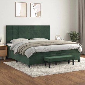 ΚΡΕΒΑΤΙ BOXSPRING ΜΕ ΣΤΡΩΜΑ ΣΚΟΥΡΟ ΠΡΑΣΙΝΟ 200X200ΕΚ. ΒΕΛΟΥΔΙΝΟ 3137866