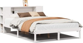 vidaXL Κρεβάτι Βιβλιοθήκη Χωρίς Στρώμα 140x200 εκ Μασίφ Ξύλο Πεύκο