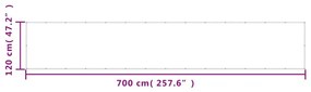 Διαχωριστικό Βεράντας Μπλε 120x700εκ 100% Πολ. Ύφασμα Oxford - Μπλε