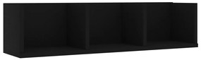vidaXL Ράφι Τοίχου για CD Μαύρο 75 x 18 x 18 εκ. από Επεξ. Ξύλο