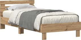 vidaXL Σκελετός Κρεβατιού Artisan Oak 75 x 190 cm Επεξεργασμένο Ξύλο