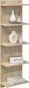 vidaXL Ράφι Τοίχου Sonoma Δρυς 30 x 15 x 100 εκ Επεξεργασμένο Ξύλο