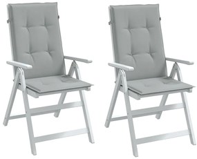 vidaXL Μαξιλάρια Καρέκλας με Πλάτη 2 τεμ. Αν. Γκρι 120x50x4 εκ. Ύφασμα