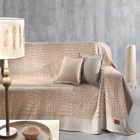 Ριχτάρι Amria Coral-Grey Guy Laroche Three-Seater Cotton-Polyester