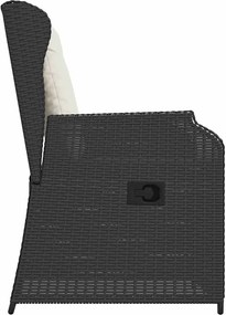 vidaXL Παγκάκι κήπου 2 τμχ. Μαύρο συνθετικό ρατάν