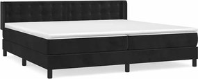 vidaXL Κρεβάτι Boxspring με Στρώμα Μαύρο 200x200 εκ. Βελούδινο