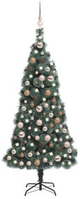 vidaXL Χριστουγεννιάτικο Δέντρο Τεχν. LED/Μπάλες Πράσινο 150 εκ PVC/PE